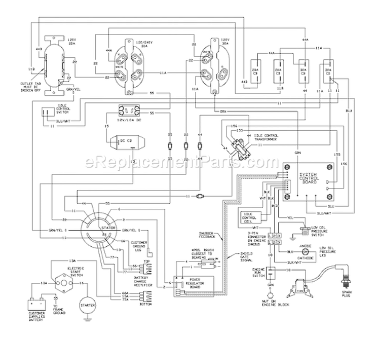 Page E Diagram and Parts List for 1789-0  Briggs and Stratton Generator